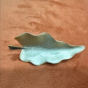 Vintage Brooch Leaf Gold Tone Costume Jewelry Big Pin 2.75”